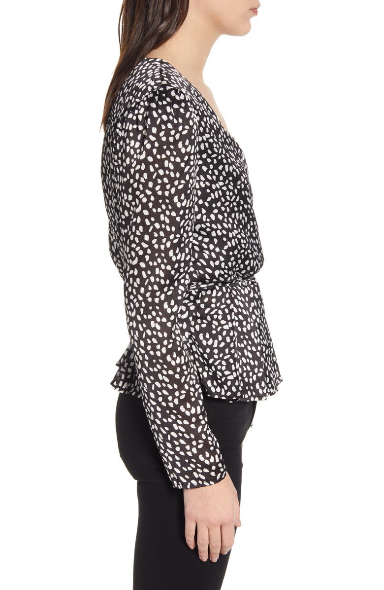 Chelsea28 Long Sleeve Pleated Wrap Top, Alternate, color,