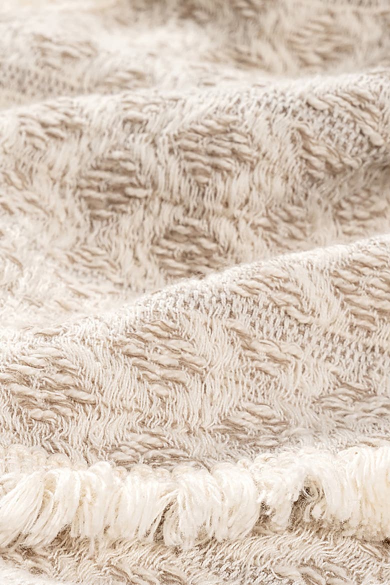 Costa Fringed Cotton Piqué King Coverlet, Alternate, color, Natural