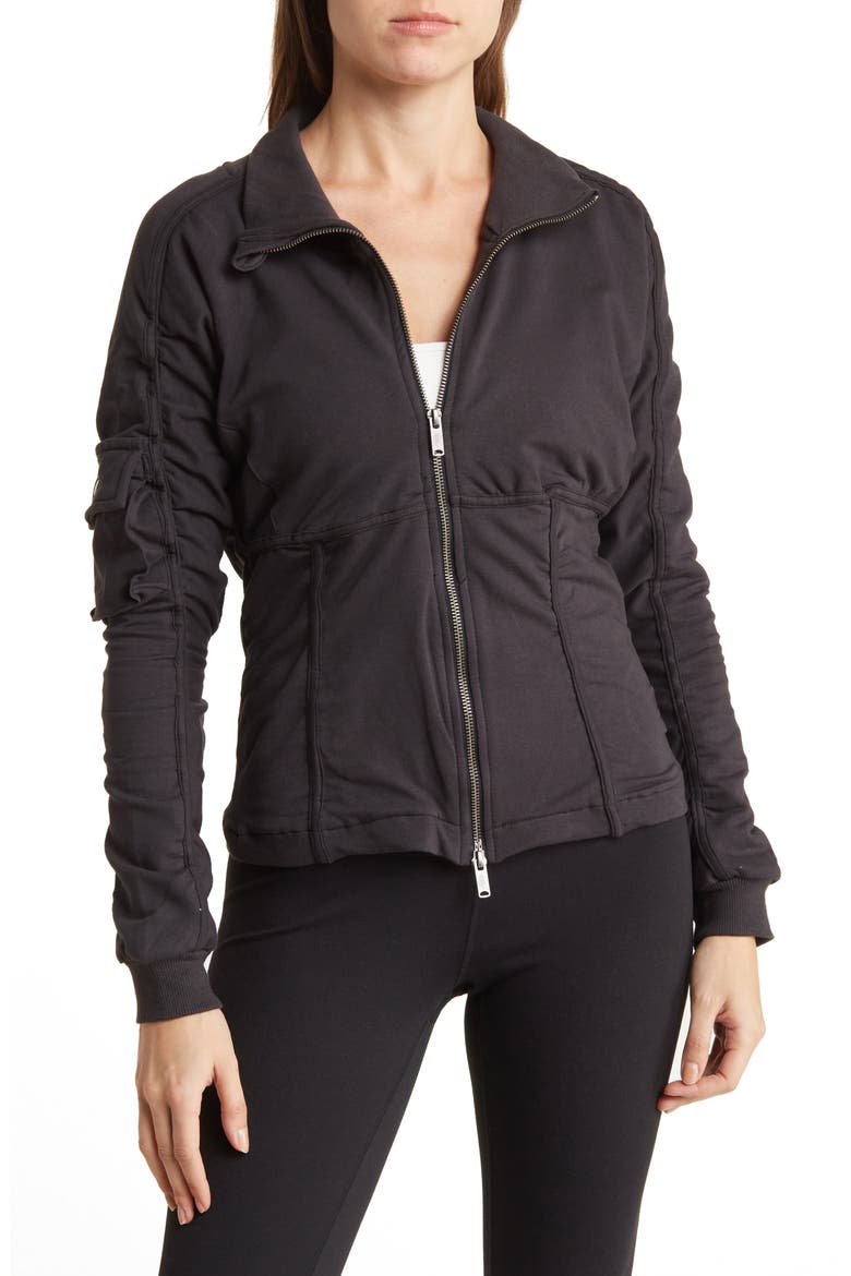 Foundation Ruched Seam Jacket, Main, color, BLACK