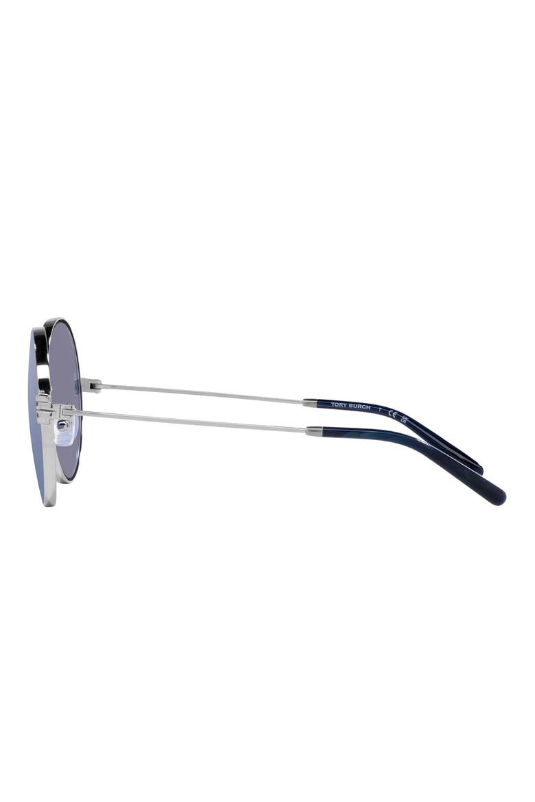 54mm Round Sunglasses, Alternate, color, SILVER