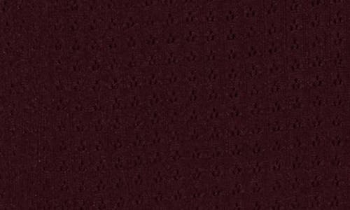 Dr2 By Daniel Rainn V-neck Short Sleeve Pointelle Sweater In Burgundy