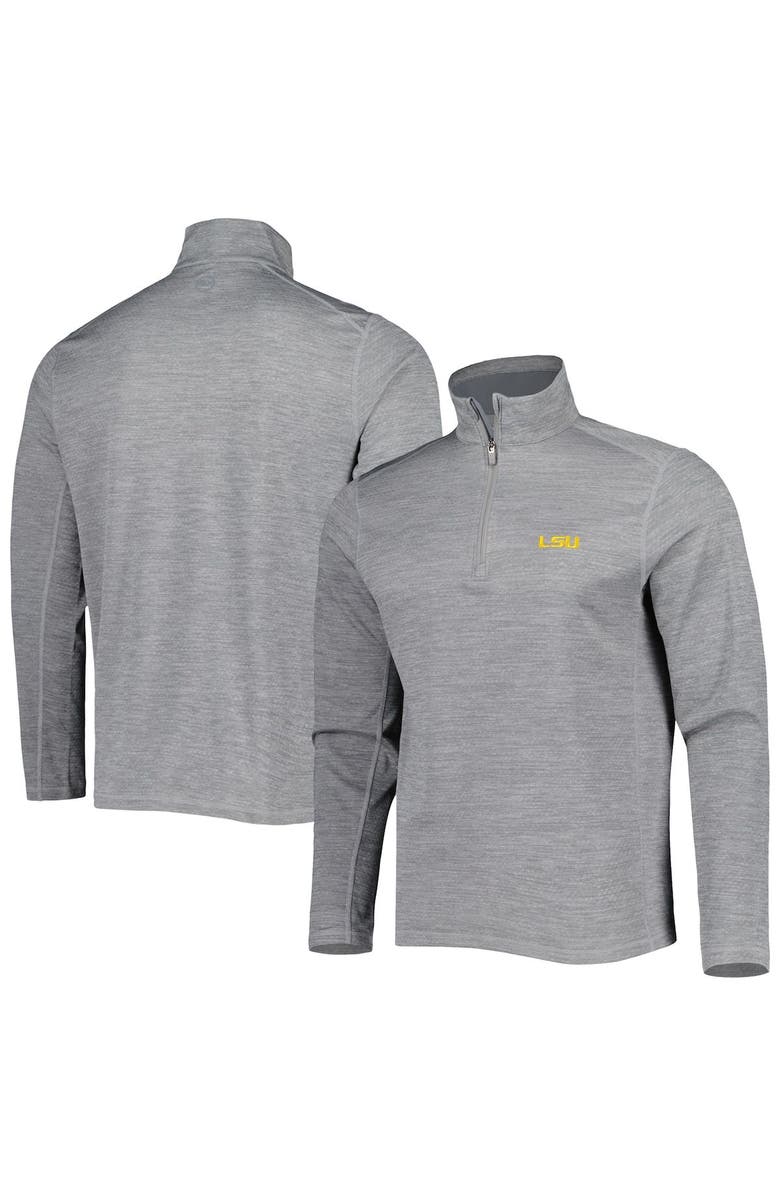 vineyard vines Men's Vineyard Vines Gray LSU Tigers Sankaty Quarter-Zip Sweatshirt, Main, color, 
