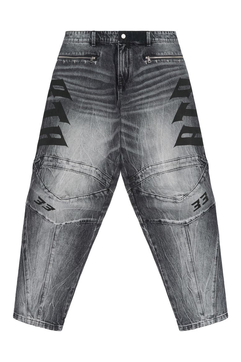 Alwin Tapered Straight Leg Moto Jeans, Alternate, color, ASH FADED