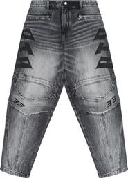 RtA Alwin Tapered Straight Leg Moto Jeans