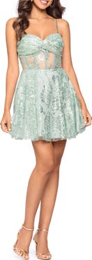 Blondie Nites Glitter Sleeveless Party Minidress