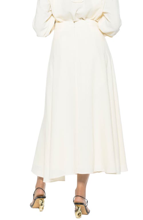 Alexia Admor Brilyn Linen Midi Skirt In Ivory