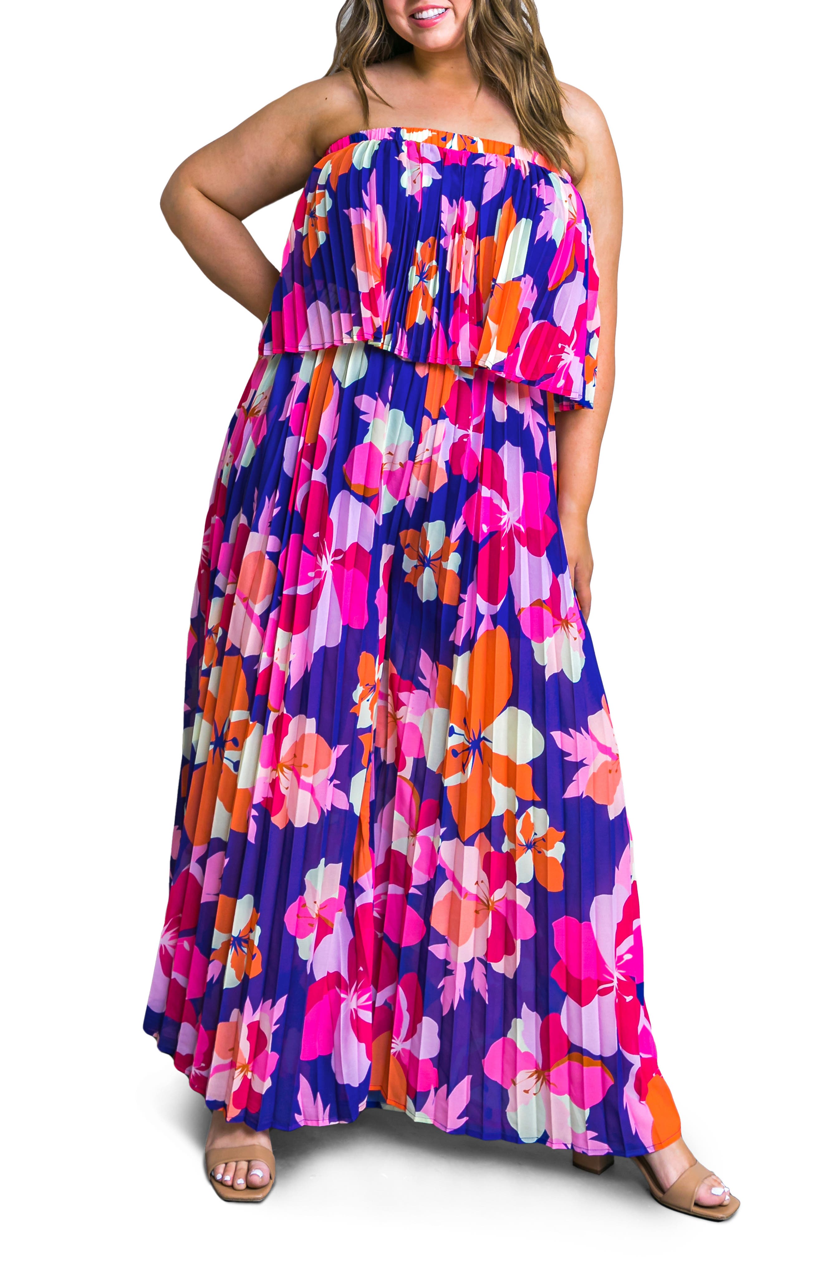 FLYING TOMATO Pleated Woven Jumpsuit (Women) | Nordstromrack