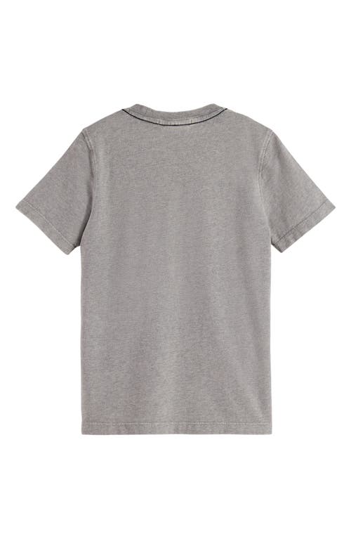 Scotch & Soda Kids' Logo Cotton Graphic T-shirt In Gray