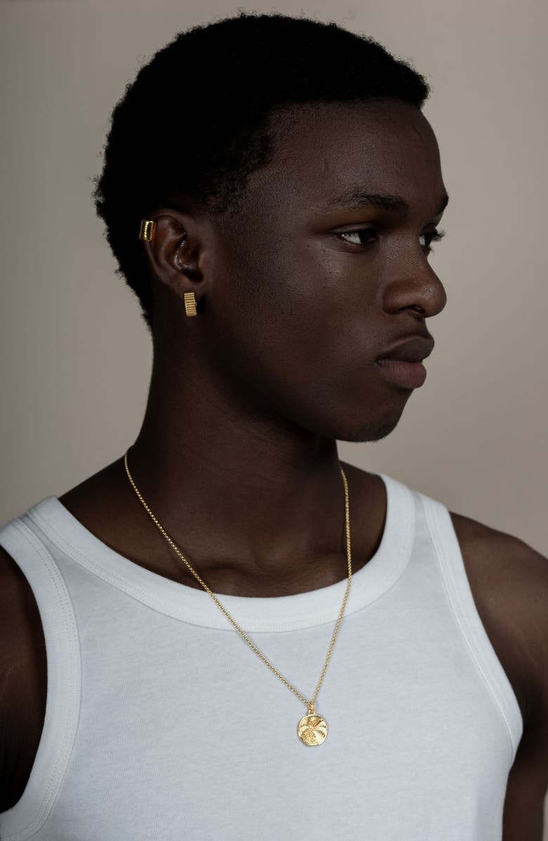 Dower & Hall Men's St. Michael Talisman Necklace, Alternate, color, Yellow Gold Vermeil