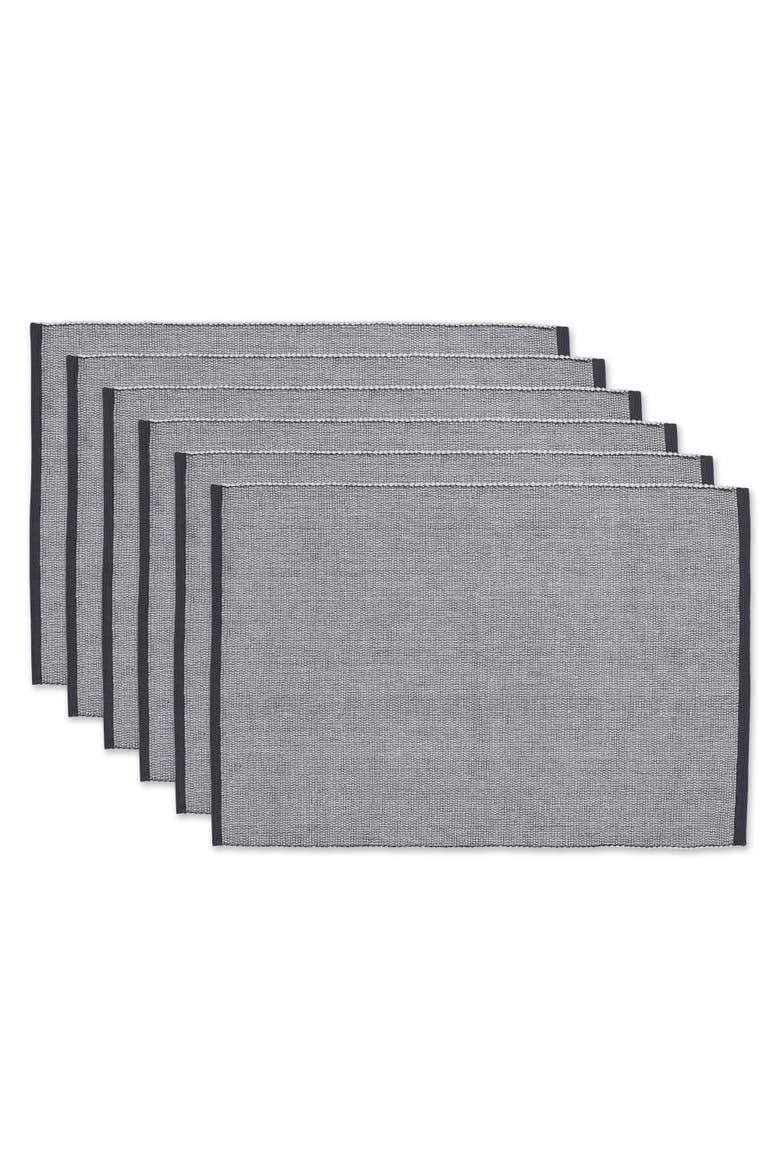 Chambray Fine Ribbed Placemat Set/6, Main, color, Mineral