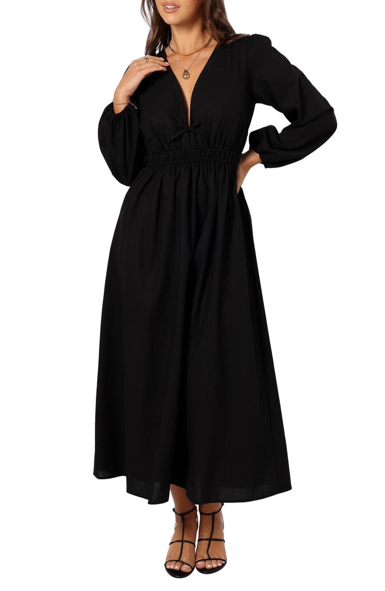 Petal & Pup Cece Long Sleeve Maxi Dress, Main, color, Black