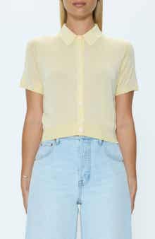 Lucca Short Sleeve Button-Up Knit Top