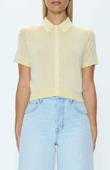 Lucca Short Sleeve Button-Up Knit Top