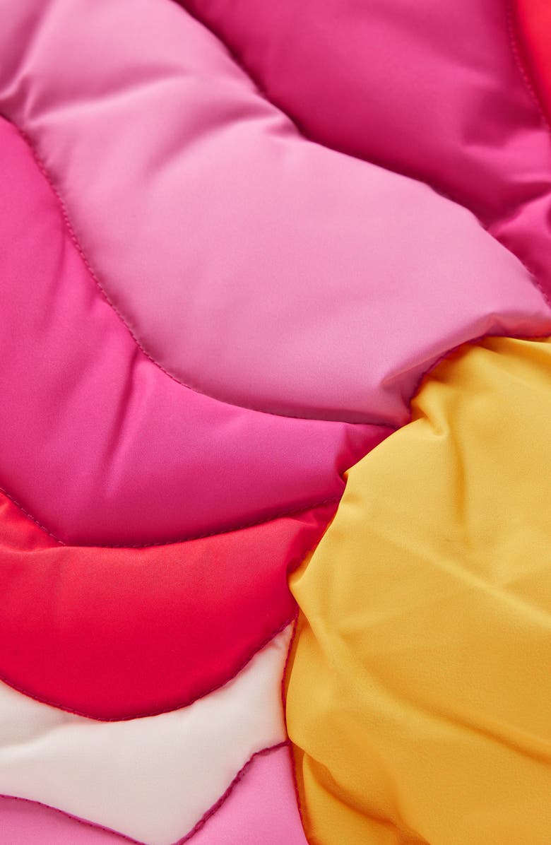 Mini Boden Kids' Wow Quilted Puffer Coat, Alternate, color, Pink Sun Wave