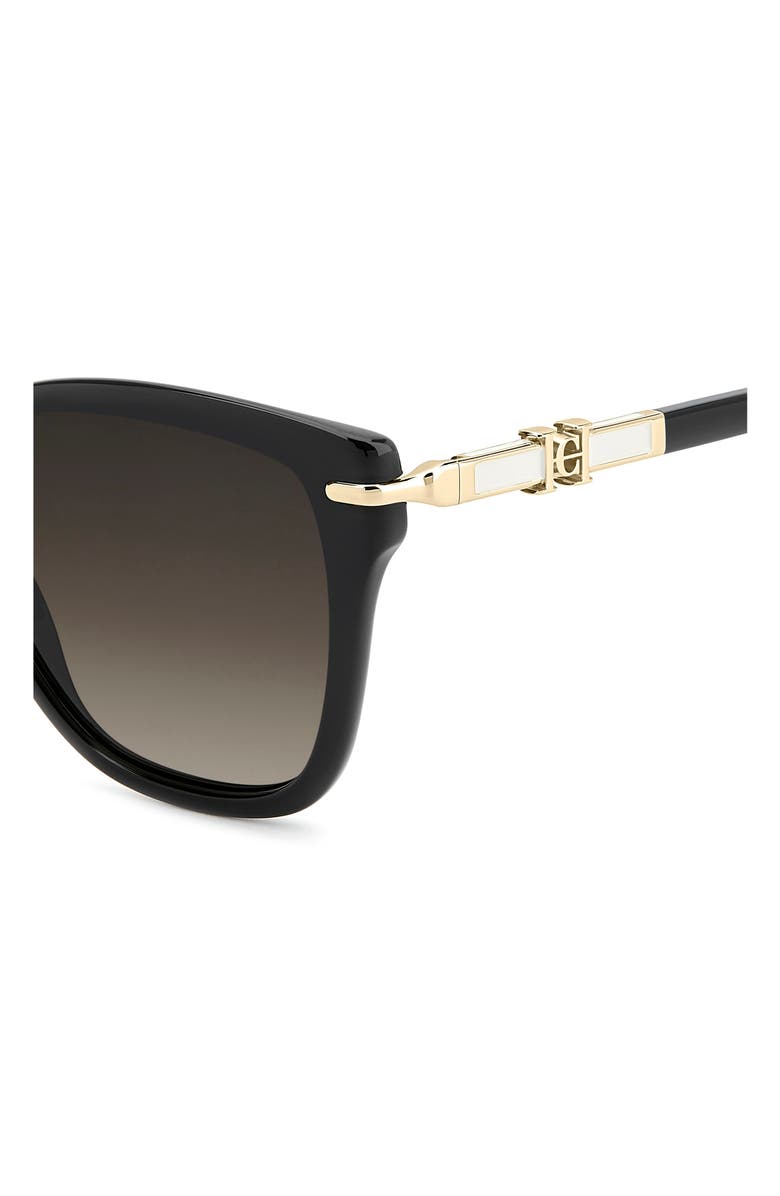 Carolina Herrera Her 55mm Gradient Cat Eye Sunglasses, Alternate, color, Black/ Brown Sf