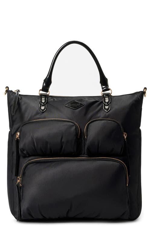 Mz Wallace Chelsea Convertible Nylon Backpack In Black