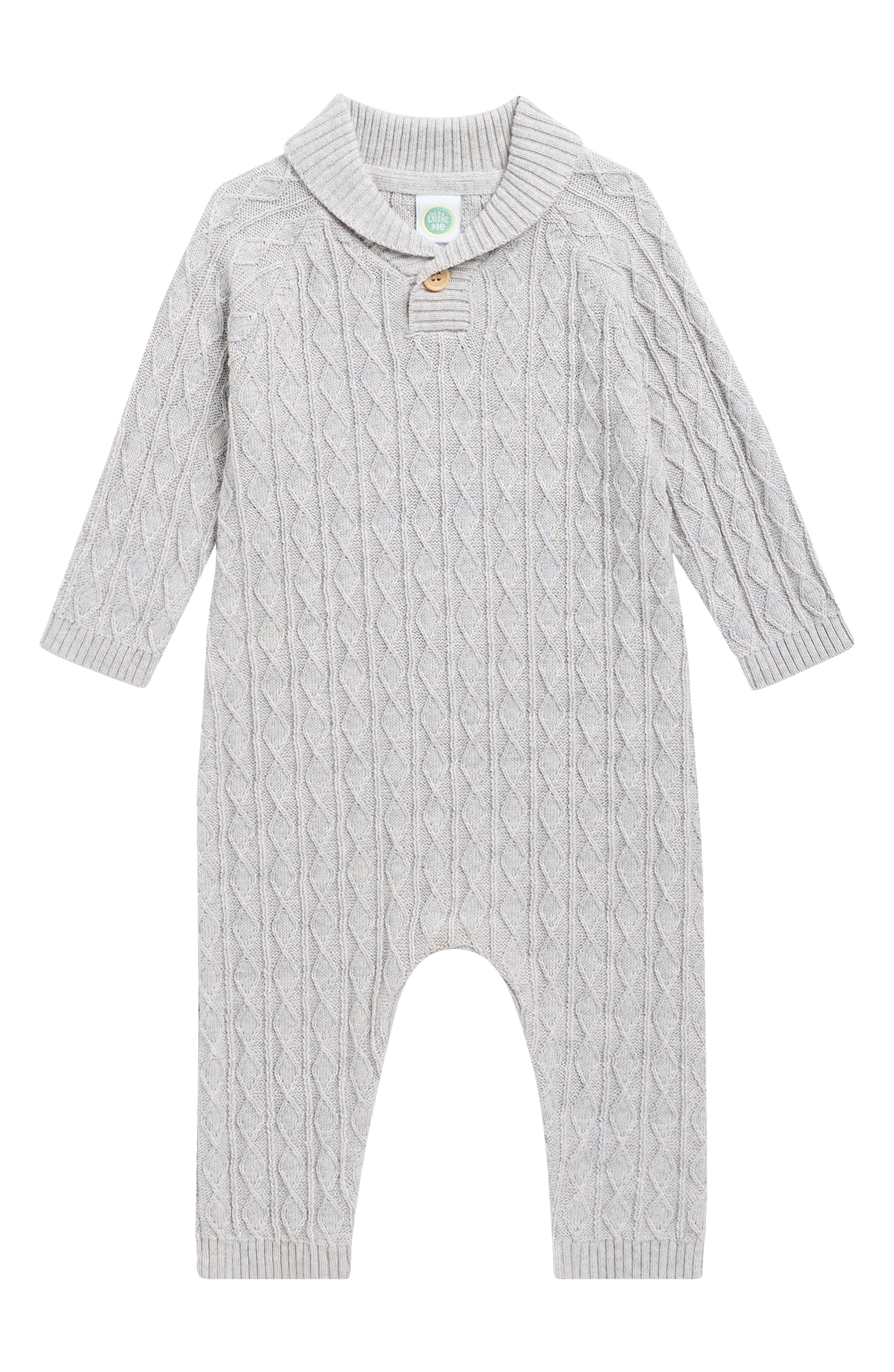 Little Me Diamond Stitch Sweater Knit Romper