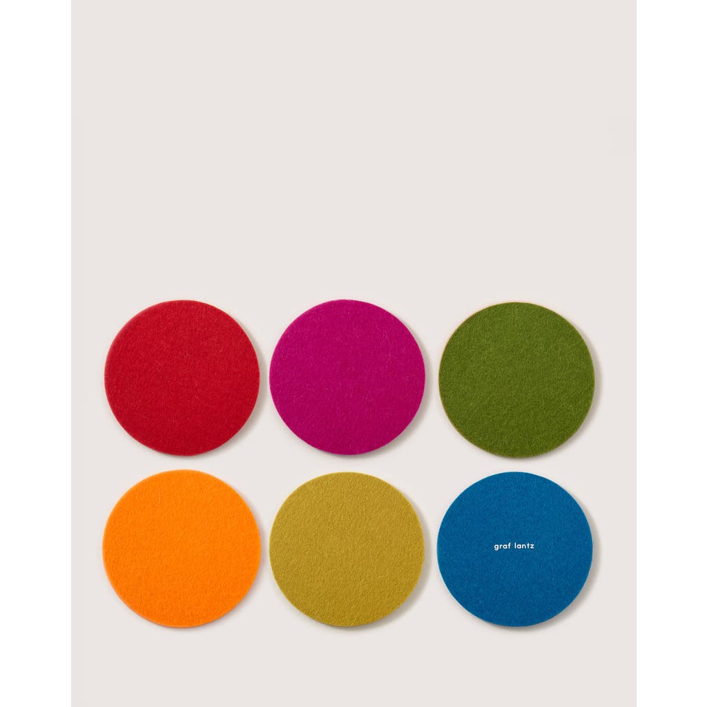 Graf & Lantz Graf Lantz Bierfilzl Merino Wool Round Coaster Multi 6 Pack In Rainbow