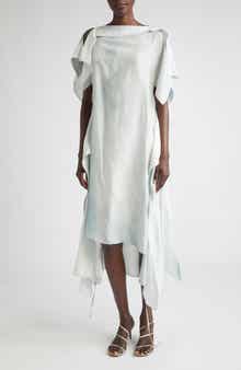 Silk Habotai High-Low Wrap Dress