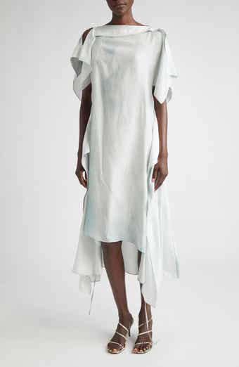 Silk Habotai High-Low Wrap Dress