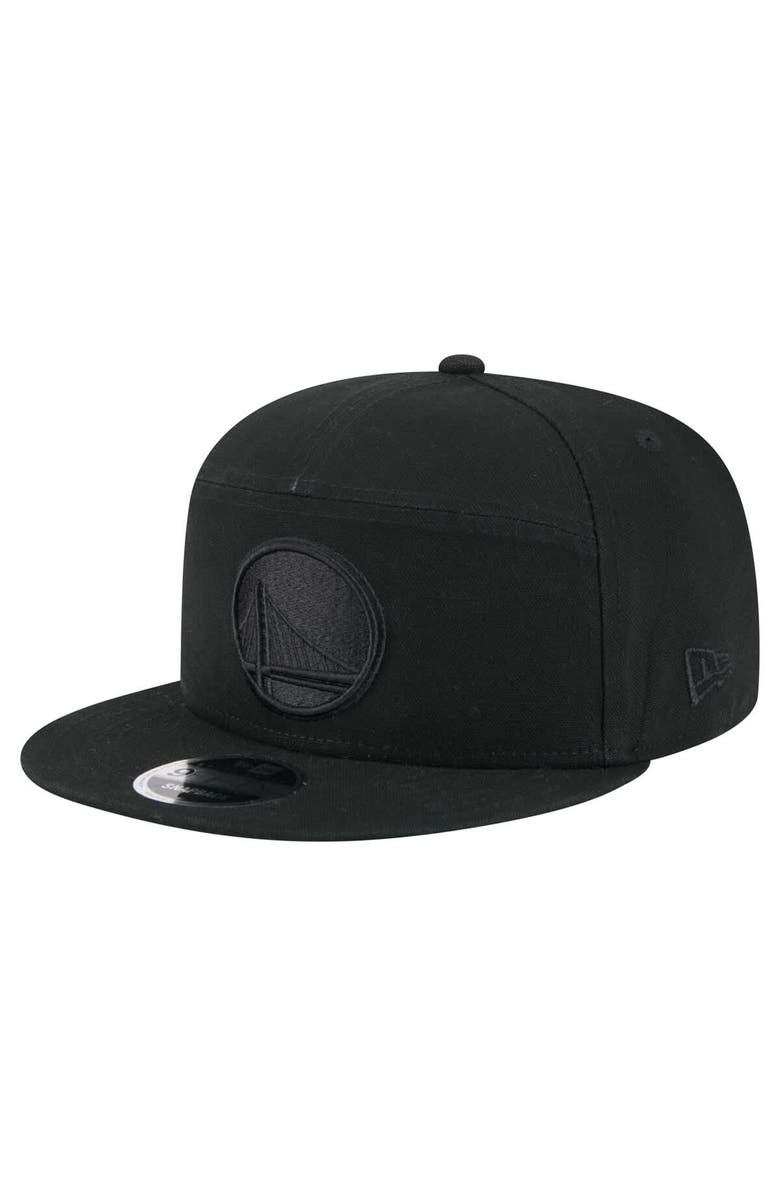 New Era Men's New Era Black Golden State Warriors Adventure Canvas Split Panel 9FIFTY Snapback Hat, Main, color, 