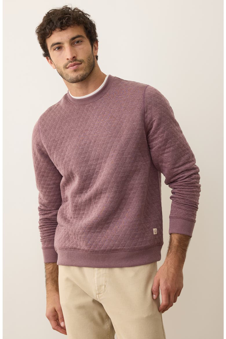 Corbet Quilted Crewneck Sweatshirt, Alternate, color, PLUM STEEL