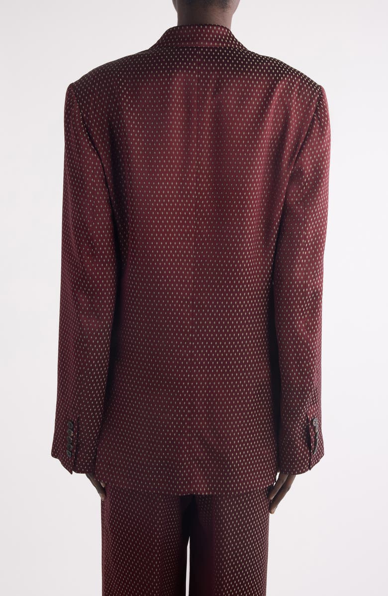 Dries Van Noten Bafya Double Breasted Jacquard Blazer, Alternate, color, Burgundy