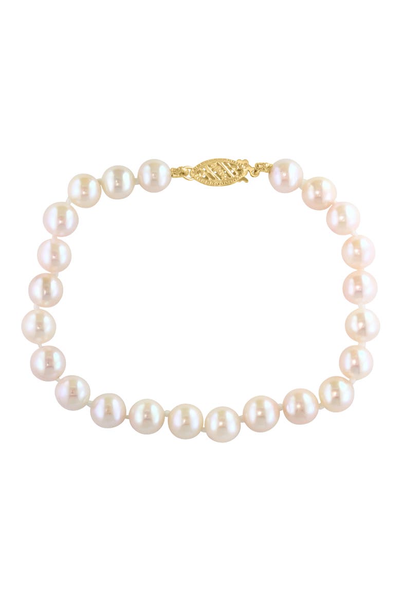 14K Gold Akoya Pearl Bracelet, Main, color, WHITE