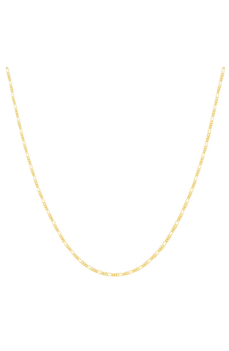 Donatello Gian Gold-Plated Sterling Silver Thin Figaro Necklace, Main, color,