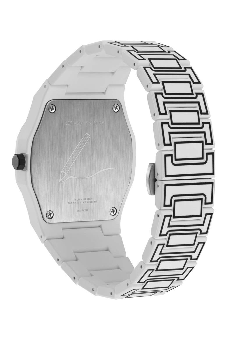 Sketch Polycarbon Bracelet Watch, 40.5mm, Alternate, color, WHITE
