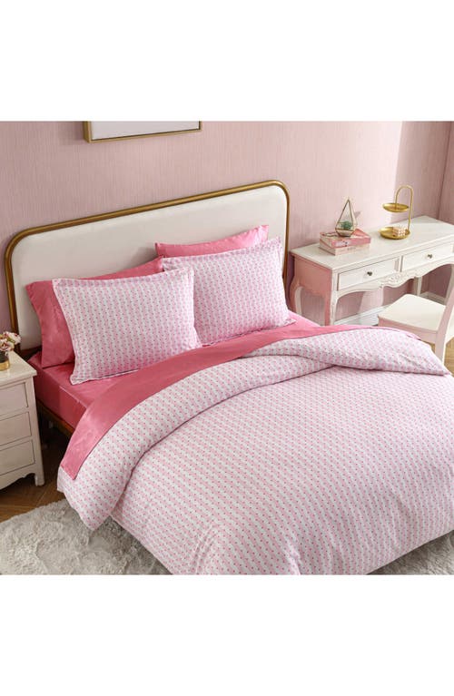 Betsey Johnson Wonderland Stripe Duvet Cover & Sham Set In Bright Pink