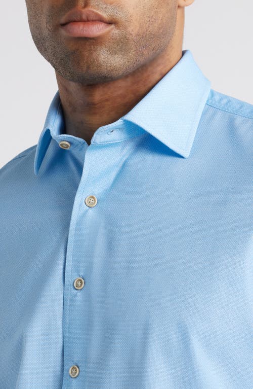 Johnnie-o Spielman Hangin' Out Short Sleeve Knit Button-up Shirt In Blue