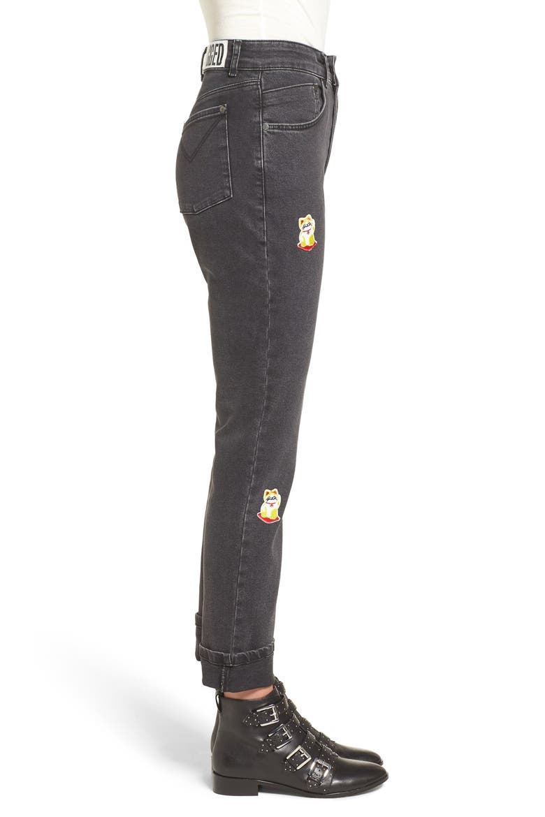 Charm Mom Jeans, Alternate, color, BLACK