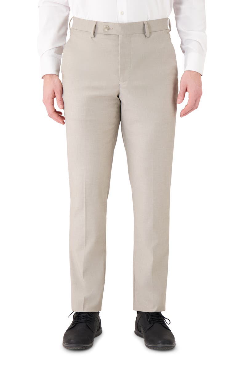 Victor Emmanuel Flat Front Dress Pants, Main, color, Taupe