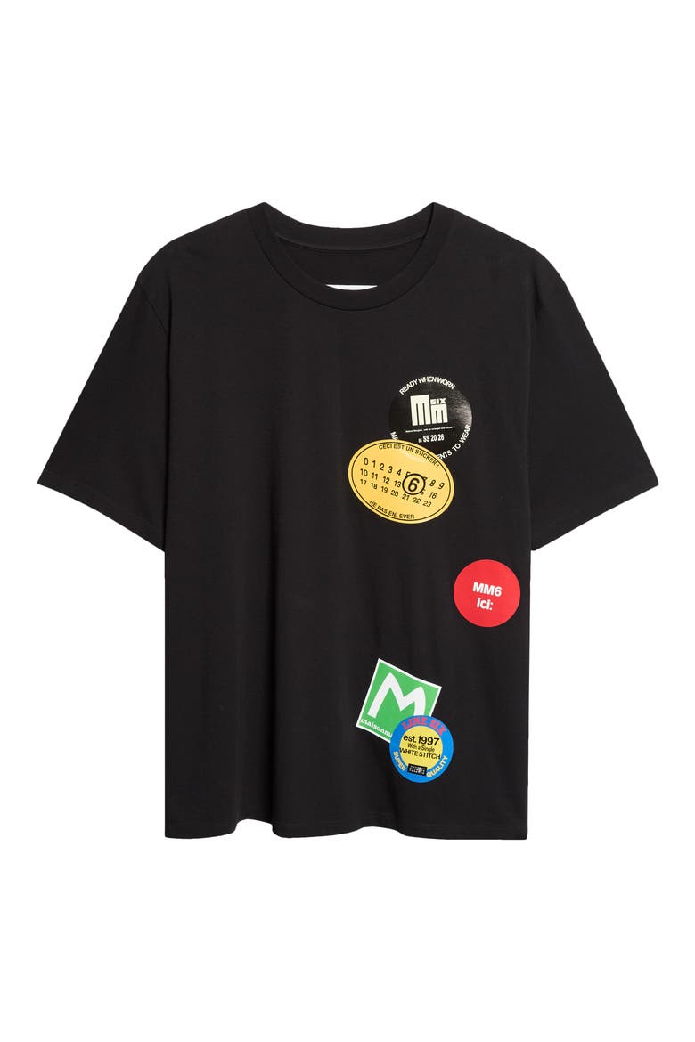 Souvenir Sticker Cotton Graphic T-Shirt, Alternate, color, BLACK