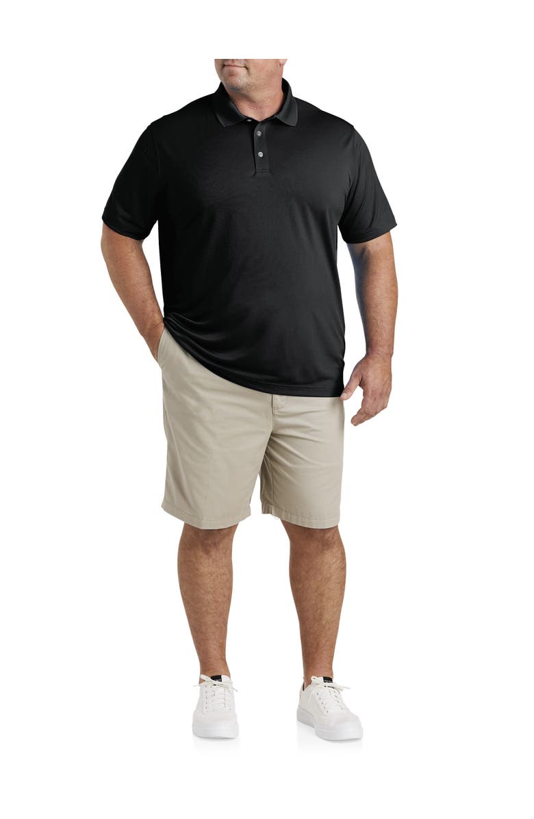 B+T Essentials Big & Tall Solid Golf Polo Shirt, Alternate, color, Black