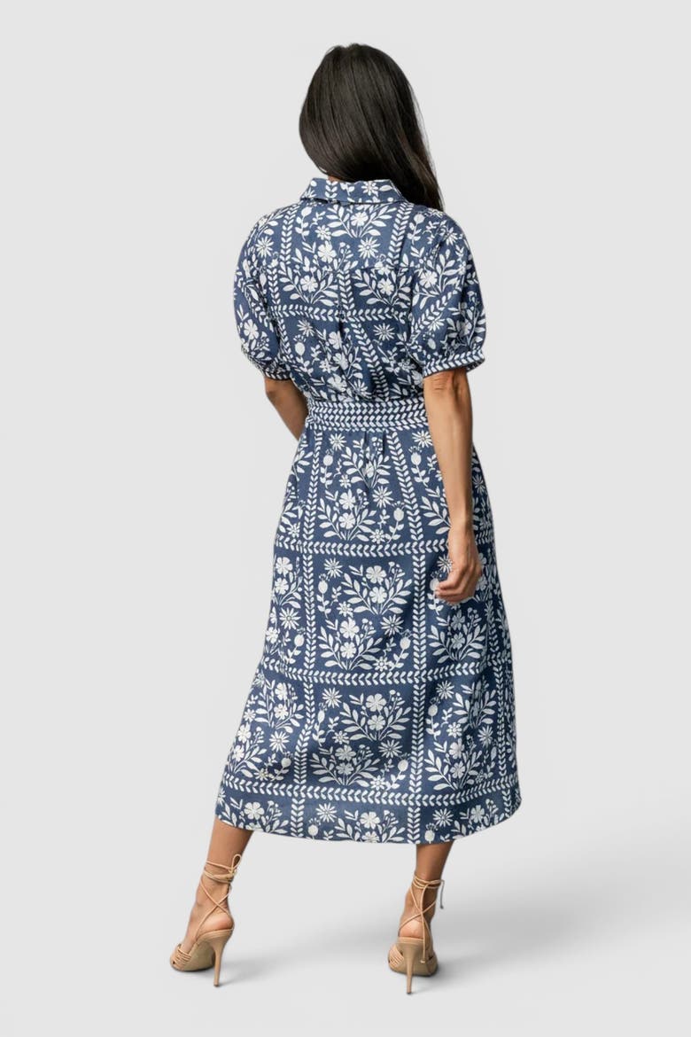Karla Midi Dress, Alternate, color, Deep Slate + White Floral