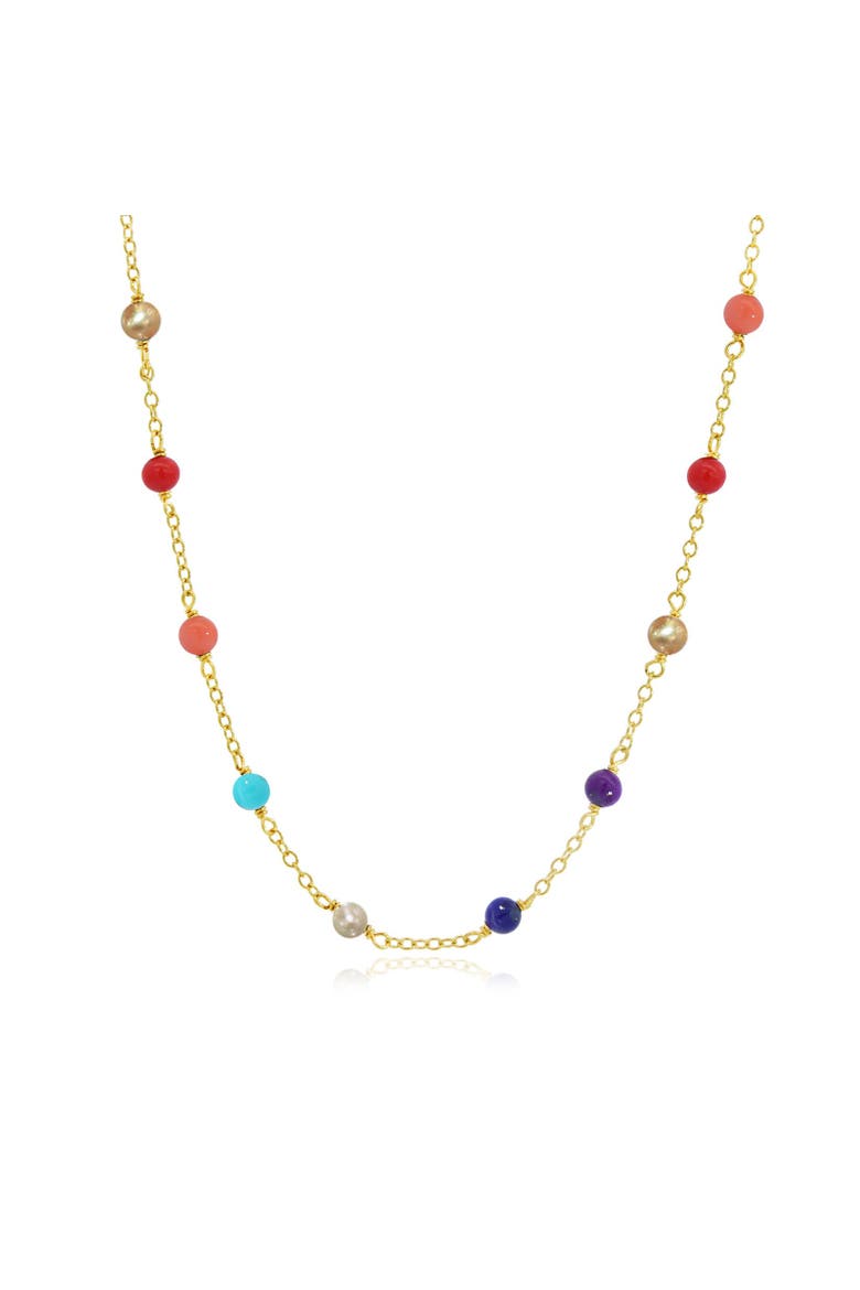 Rainbow Gemstone Bead Chain Necklace, Main, color, Rainbow Gemstones
