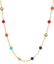 The Lovery Fine Jewelry Rainbow Gemstone Bead Chain Necklace