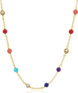 The Lovery Fine Jewelry Rainbow Gemstone Bead Chain Necklace