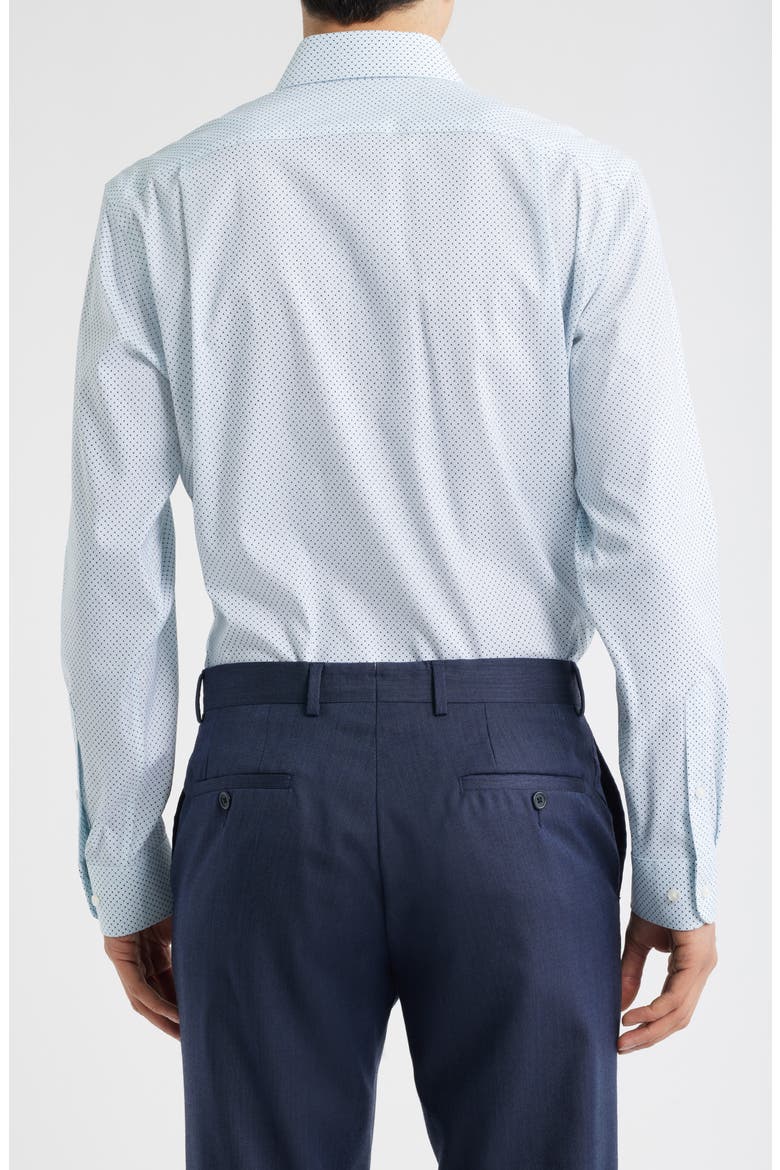 Trim Fit Premium Performance Dress Shirt, Alternate, color, BLUE PETAL GEO