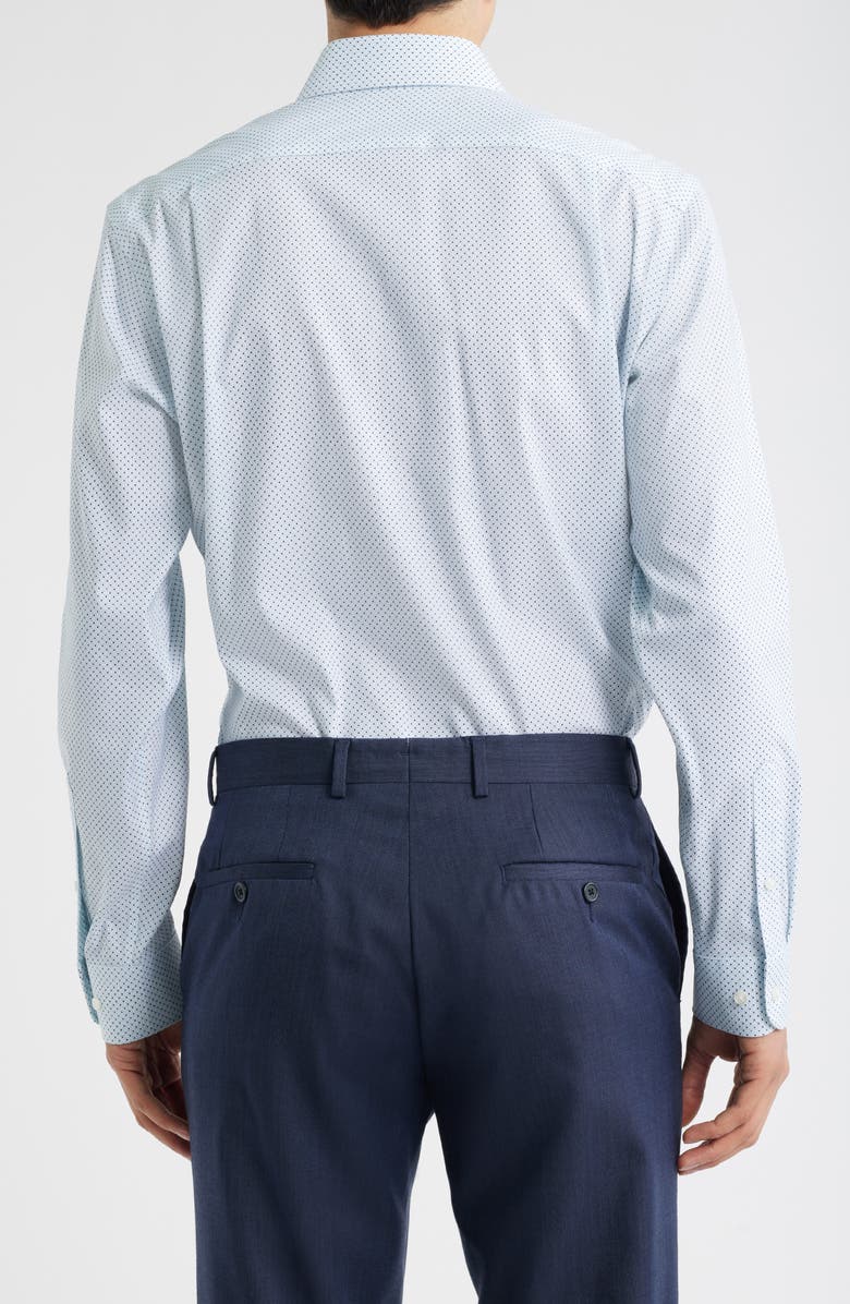 Nordstrom Trim Fit Premium Performance Dress Shirt, Alternate, color, Blue Petal Geo