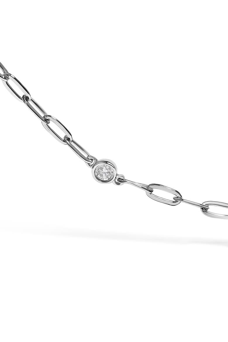 14K White Gold Bezel Set 1.00 Cttw Diamond 11 Station Necklace, Alternate, color, White