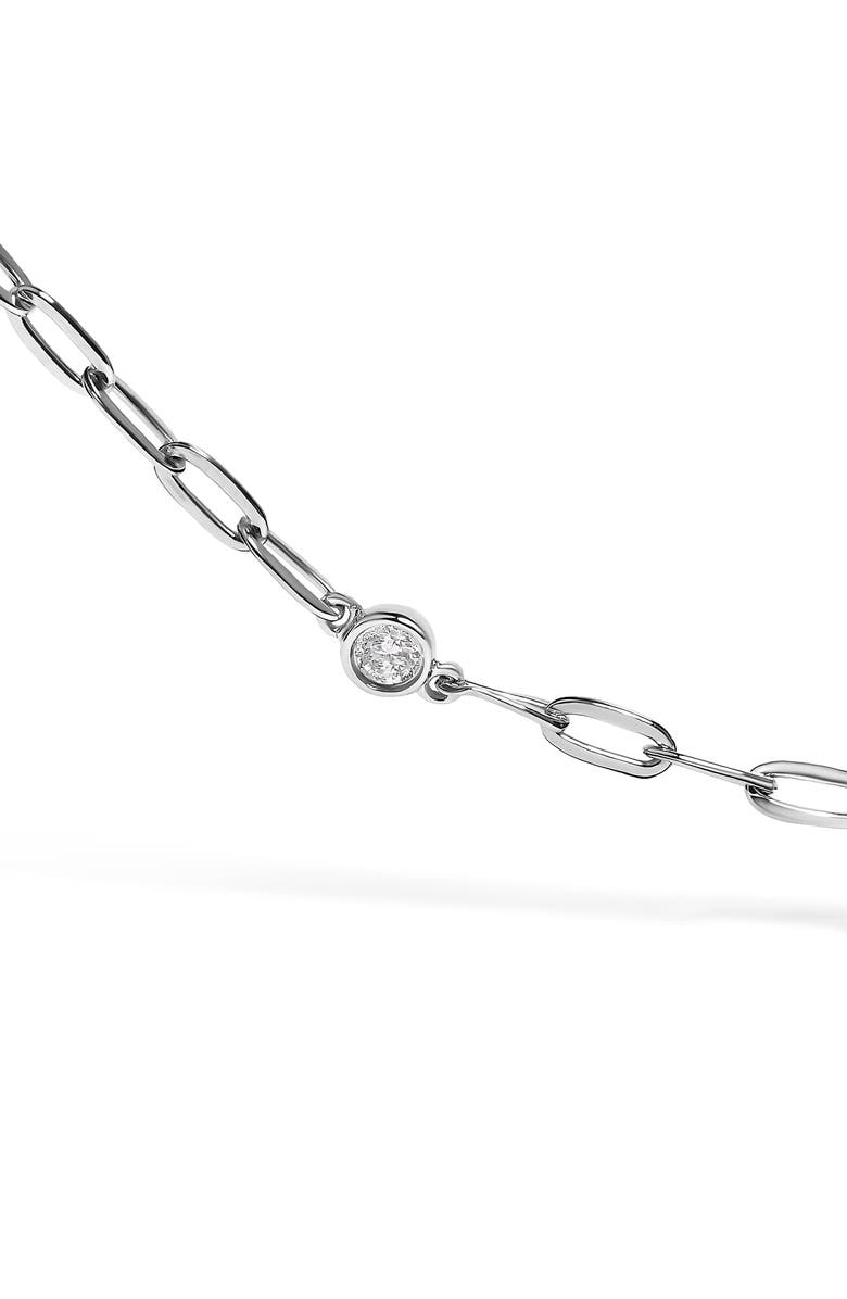 Haus of Brilliance 14K White Gold Bezel Set 1.00 Cttw Diamond 11 Station Necklace, Alternate, color, White