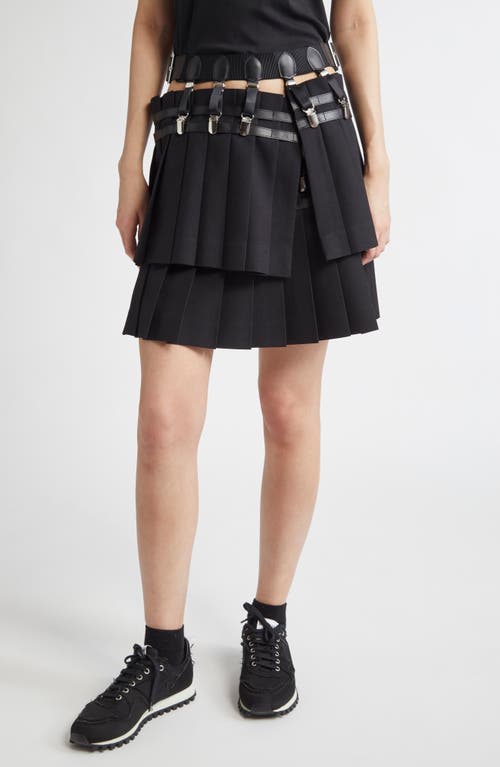 NOIR KEI NINOMIYA NOIR KEI NINOMIYA GABARDINE MINISKIRT WITH DETACHABLE BELT 