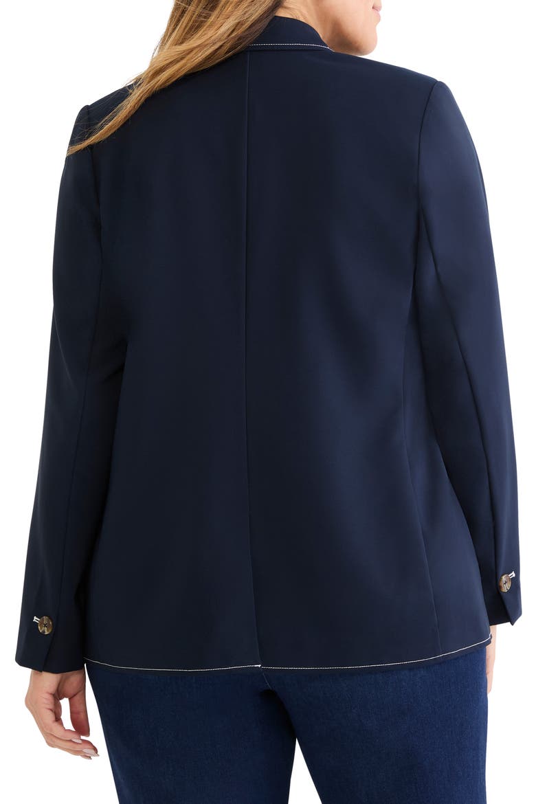 Accent Stitch Sleek Stretch Blazer, Alternate, color, DARK INDIGO