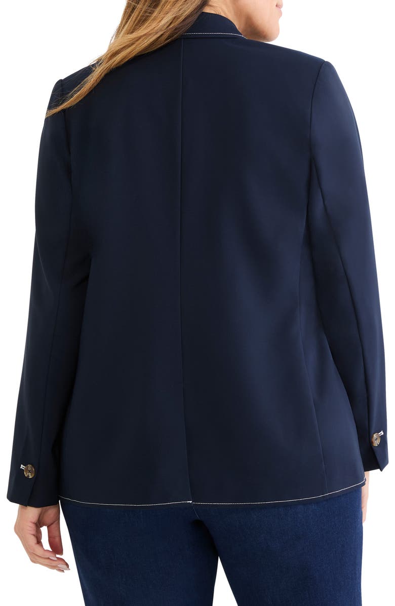 NIC+ZOE Accent Stitch Sleek Stretch Blazer, Alternate, color, Dark Indigo