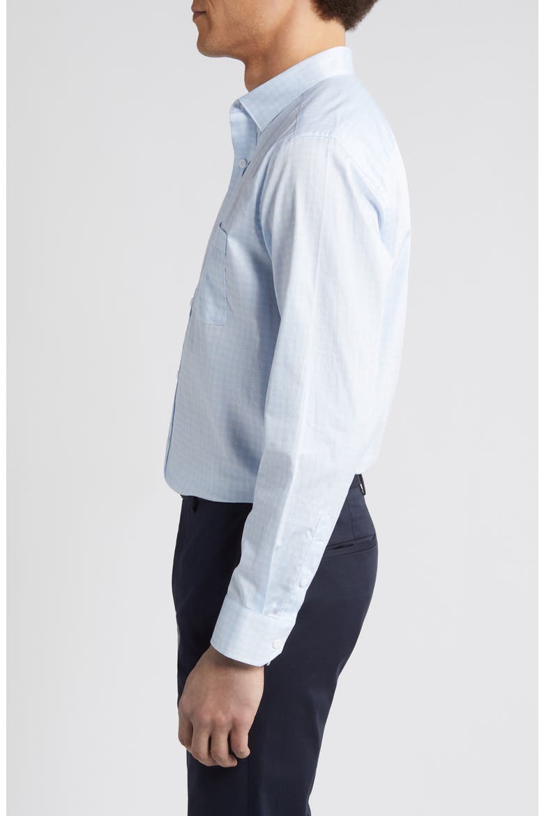 Diamond Print Cotton Button-Up Shirt, Alternate, color, BLUE