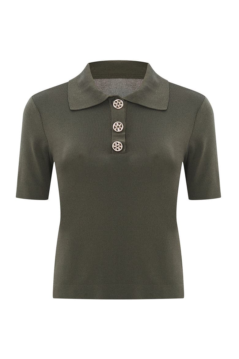 Jaylah Short Sleeve Blouse, Alternate, color, Khaki