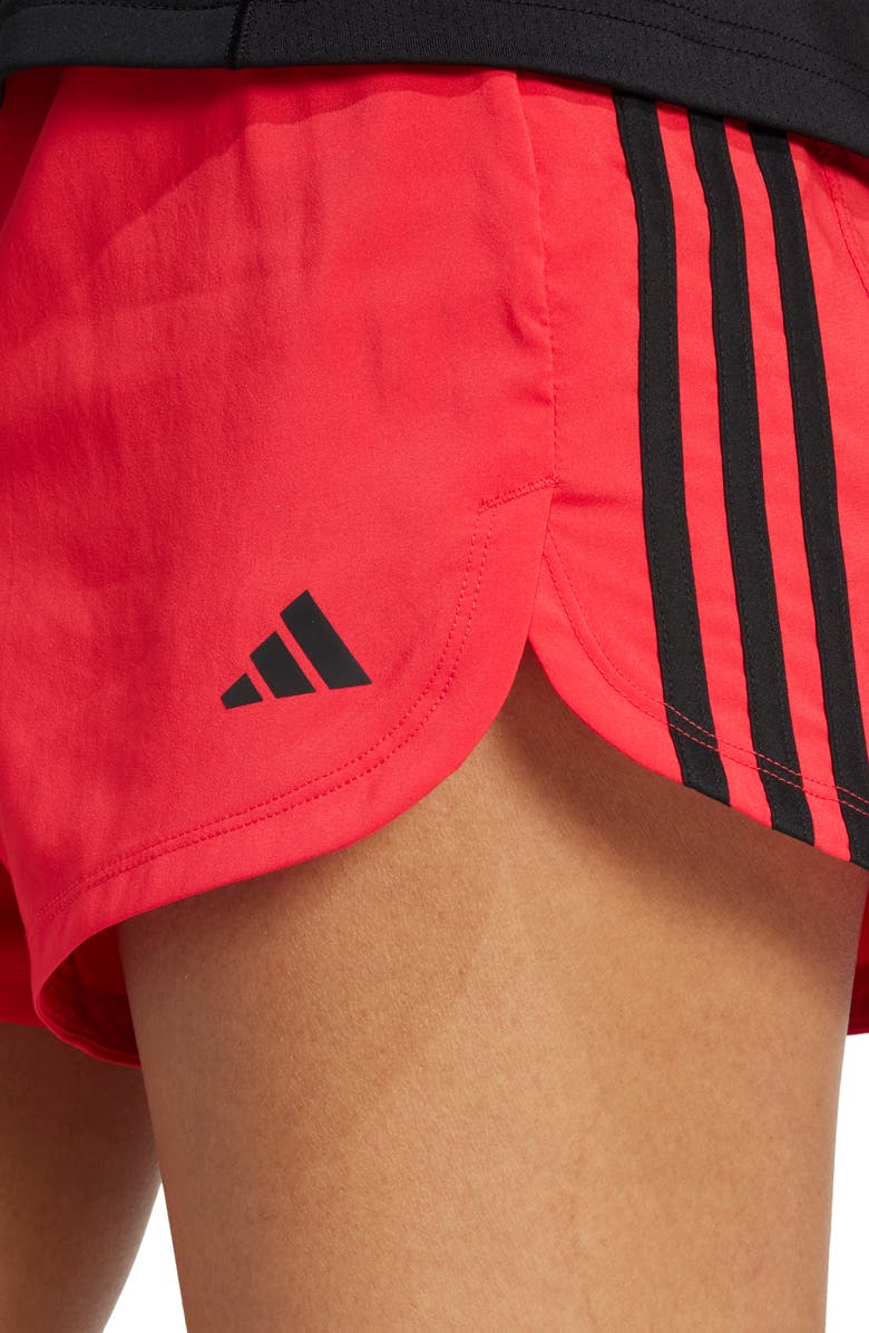 adidas Pacer High Waist Recycled Polyester Shorts, Alternate, color, 